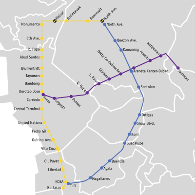 Peta Jaringan Kereta Api di Manila