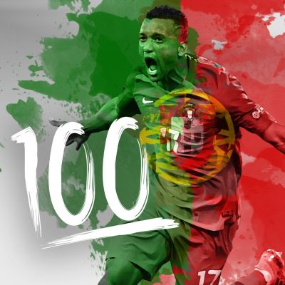 Grafis 100 caps Nani untuk Portugal (Sumber: twitter @uefaeuro)