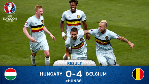 Hungaria vs Belgia 0-4 (Source : Twitter @uefaeuro)